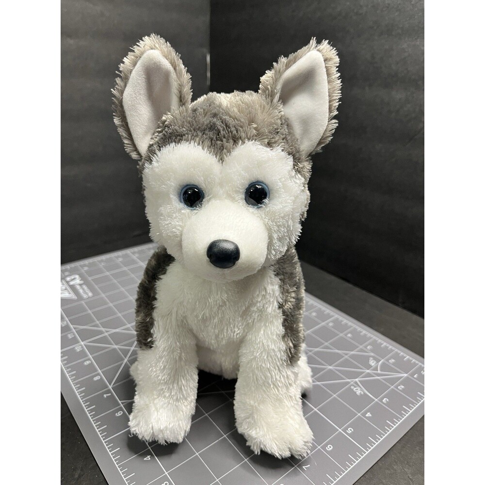 TY Classic SLUSH Husky 10" Plush Wolf Dog Malamute 2009 TySilk Blue Eyes Retired